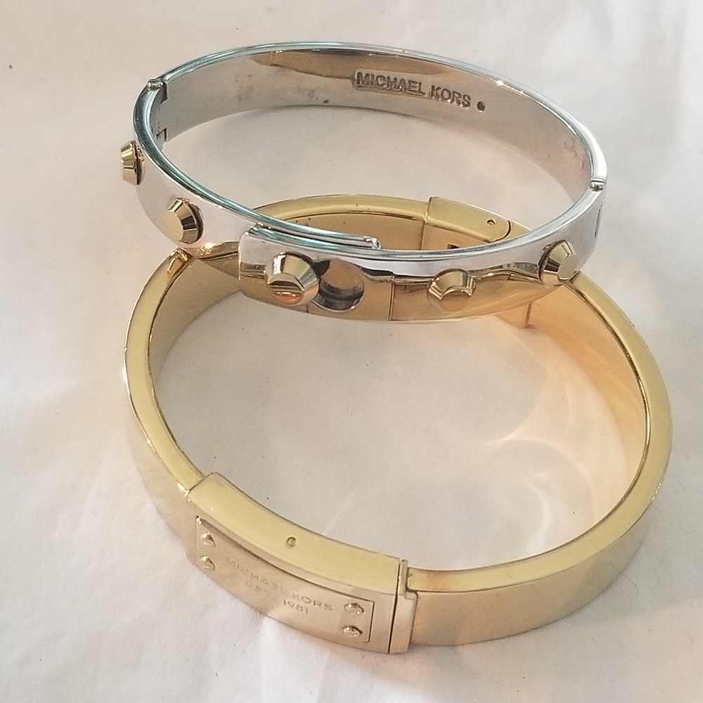 2 MICHAEL KORS Silver Finish & Gold finish Genuine Designer Bracelets
